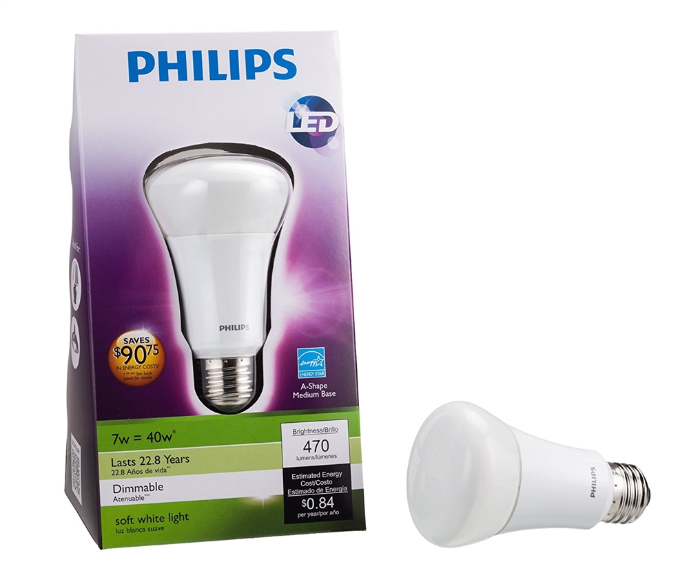 Philips LED 7W A19 Soft White Bulb